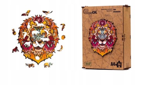 PUZZLE DREWNIANE UKŁADANKA LEW KOT AFRYKAŃSKI PUZZLE DREWNIANE UKŁADANKA LEW KOT AFRYKAŃSKI