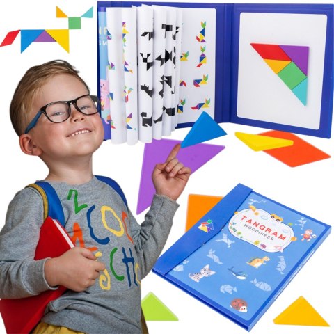 TANGRAM KLOCKI MAGNETYCZNE DREWNIANA UKŁADANKA XL TANGRAM KLOCKI MAGNETYCZNE DREWNIANA UKŁADANKA XL
