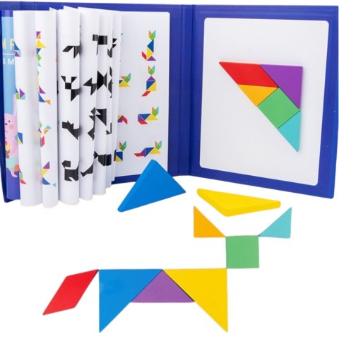 TANGRAM KLOCKI MAGNETYCZNE DREWNIANA UKŁADANKA XL TANGRAM KLOCKI MAGNETYCZNE DREWNIANA UKŁADANKA XL