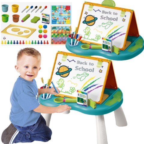 TABLICA EDUKACYJNA KREDOWA DWUSTRONNA STOLIK DO MALOWANIA GRY AKCESORIA TABLICA EDUKACYJNA KREDOWA DWUSTRONNA STOLIK DO MALOWANIA GRY AKCESORIA