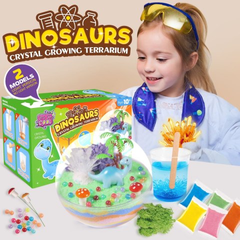 ZESTAW NAUKOWY EDUKACYJNY HODOWLA KRYSZTAŁÓW LED DINOZAUR KOLOROWE PROSZKI ZESTAW NAUKOWY EDUKACYJNY HODOWLA KRYSZTAŁÓW LED DINOZAUR KOLOROWE PROSZKI