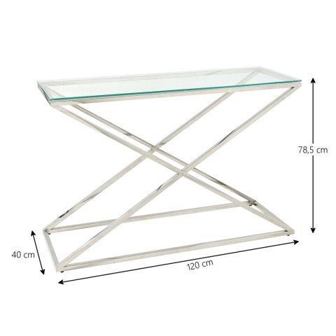 Konsola z srebrnej stali chromowanej h=78,5cm Konsola z srebrnej stali chromowanej h=78,5cm