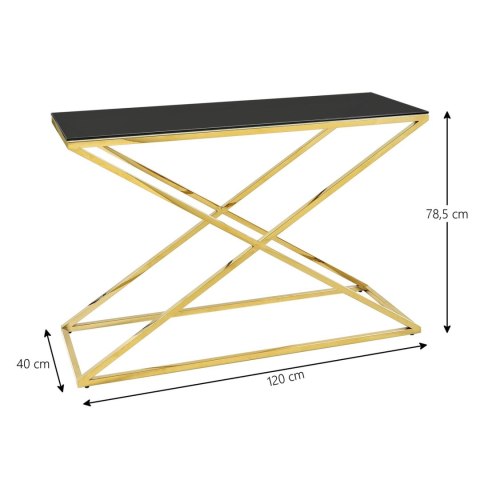 Konsola z złotej stali chromowanej h=78,5cm Konsola z złotej stali chromowanej h=78,5cm