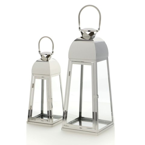 Latarnia metalowa srebrny chrom h=40/53cm Latarnia metalowa srebrny chrom h=40/53cm