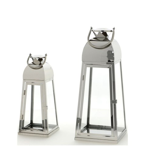 Latarnia metalowa srebrny chrom h=40/53cm Latarnia metalowa srebrny chrom h=40/53cm