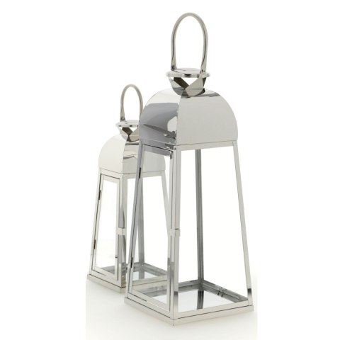 Latarnia metalowa srebrny chrom h=40/53cm Latarnia metalowa srebrny chrom h=40/53cm