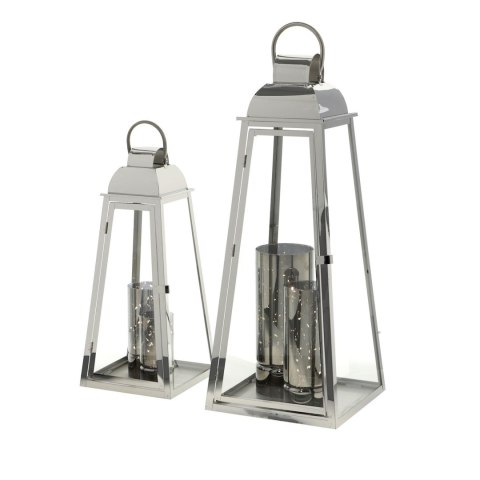 Latarnia metalowa srebrny chrom s/2 h=50/71cm Latarnia metalowa srebrny chrom s/2 h=50/71cm