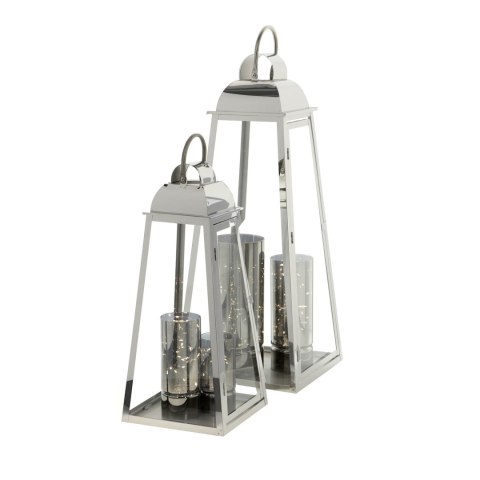 Latarnia metalowa srebrny chrom s/2 h=50/71cm Latarnia metalowa srebrny chrom s/2 h=50/71cm