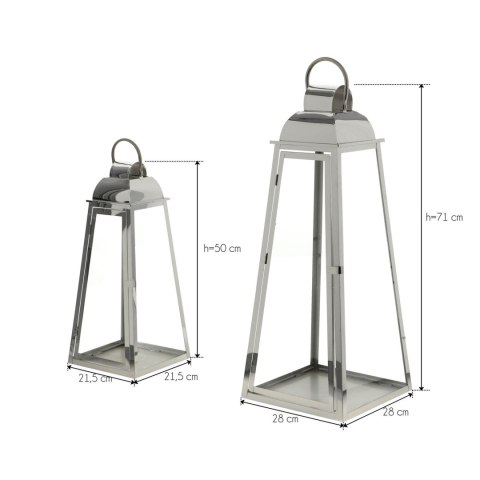 Latarnia metalowa srebrny chrom s/2 h=50/71cm Latarnia metalowa srebrny chrom s/2 h=50/71cm