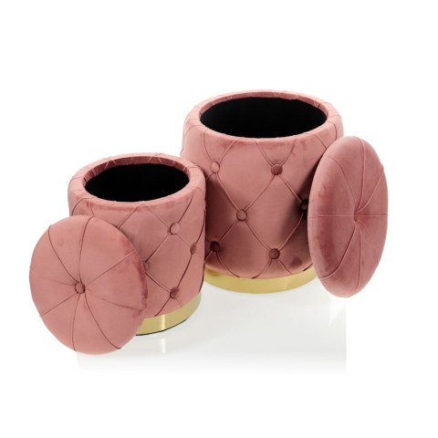 Pufa Milena z pojemnikiem s/2 różowah=35,5/43cm Pufa Milena z pojemnikiem s/2 różowah=35,5/43cm