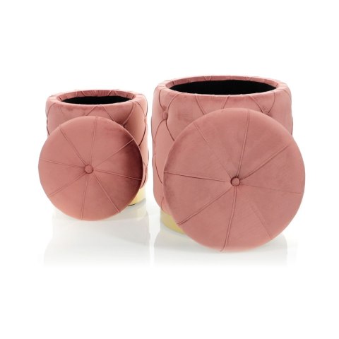 Pufa Milena z pojemnikiem s/2 różowah=35,5/43cm Pufa Milena z pojemnikiem s/2 różowah=35,5/43cm