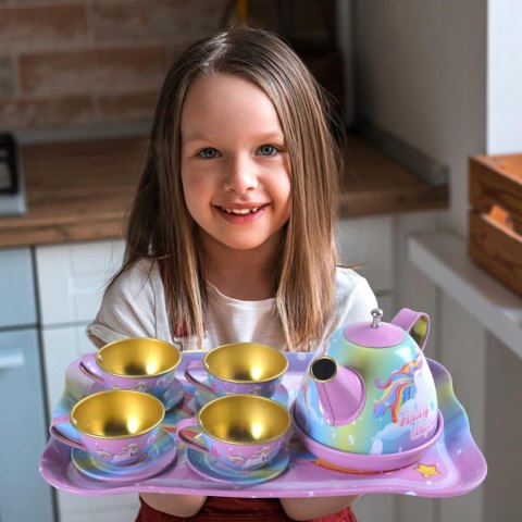 ZESTAW DO HERBATY JEDNOROŻEC TACKA TALERZYKI FILIŻANKI ZESTAW KUCHENNY ZESTAW DO HERBATY JEDNOROŻEC TACKA TALERZYKI FILIŻANKI ZESTAW KUCHENNY