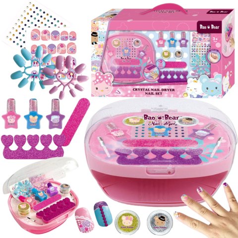 ZESTAW DO STYLIZACJI PAZNOKCI DLA DZIECI LAKIERY BROKATY MAKEUP SUSZARKA ZESTAW DO STYLIZACJI PAZNOKCI DLA DZIECI LAKIERY BROKATY MAKEUP SUSZARKA