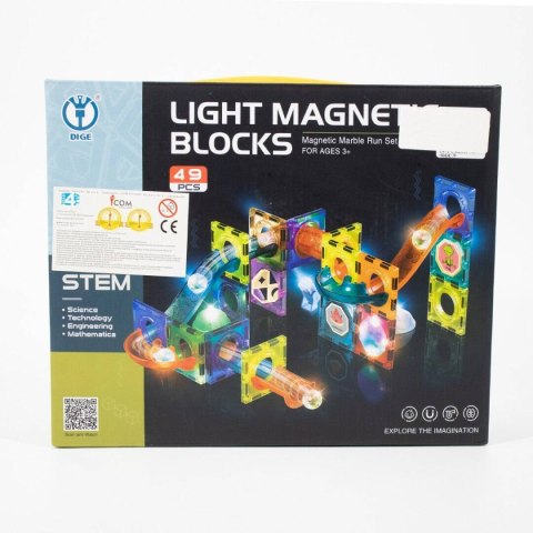 KLOCKI MAGNETYCZNE ZJEŻDŻALNIA 49 EL. ZE ŚWIATŁEM KLOCKI MAGNETYCZNE ZJEŻDŻALNIA 49 EL. ZE ŚWIATŁEM