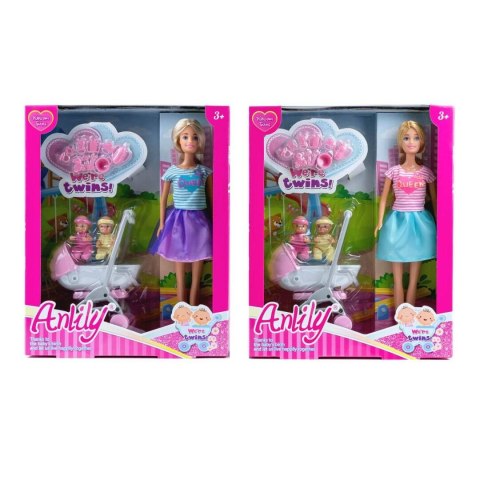 LALKA ANLILY 30 CM. Z BLIŹNIAKAMI I WÓZKIEM LALKA ANLILY 30 CM. Z BLIŹNIAKAMI I WÓZKIEM