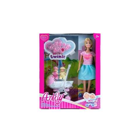 LALKA ANLILY 30 CM. Z BLIŹNIAKAMI I WÓZKIEM LALKA ANLILY 30 CM. Z BLIŹNIAKAMI I WÓZKIEM