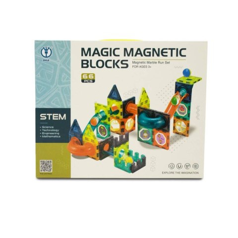 KLOCKI MAGNETYCZNE ZJEŻDŻALNIE 66 ELEMENTÓW KLOCKI MAGNETYCZNE ZJEŻDŻALNIE 66 ELEMENTÓW