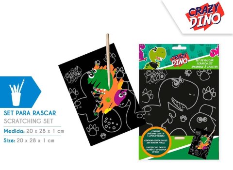 Zestaw kreatywny - wydrapywanka / scrapbook Crazy Dino Zestaw kreatywny - wydrapywanka / scrapbook Crazy Dino