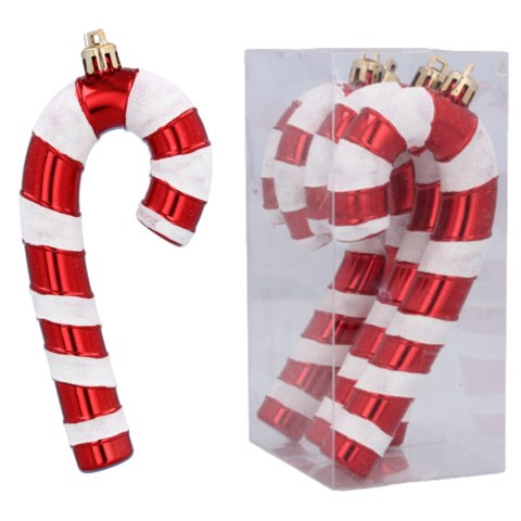 Zawieszki CUKIERKOWA LASKA 13cm - Komplet 4 szt. - Kolor: BOŻONARODZENIOWA CZERWIEŃ Zawieszki CUKIERKOWA LASKA 13cm - Komplet 4 szt. - Kolor: BOŻONARODZENIOWA CZERWIEŃ