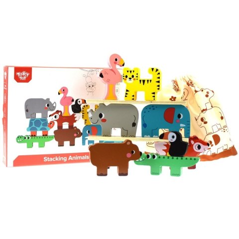 TOOKY TOY Drewniane Klocki Zwierzątka 9 Elementów TOOKY TOY Drewniane Klocki Zwierzątka 9 Elementów