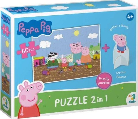 PUZZLE ŚWINKA PEPPA 60 ELEMENTÓW Z FIGURKĄ GEORGA KOLOROWA UKŁADANKA PUZZLE ŚWINKA PEPPA 60 ELEMENTÓW Z FIGURKĄ GEORGA KOLOROWA UKŁADANKA