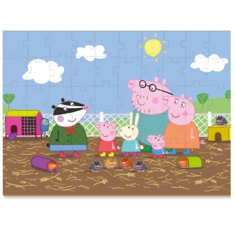 PUZZLE ŚWINKA PEPPA 60 ELEMENTÓW Z FIGURKĄ GEORGA KOLOROWA UKŁADANKA PUZZLE ŚWINKA PEPPA 60 ELEMENTÓW Z FIGURKĄ GEORGA KOLOROWA UKŁADANKA