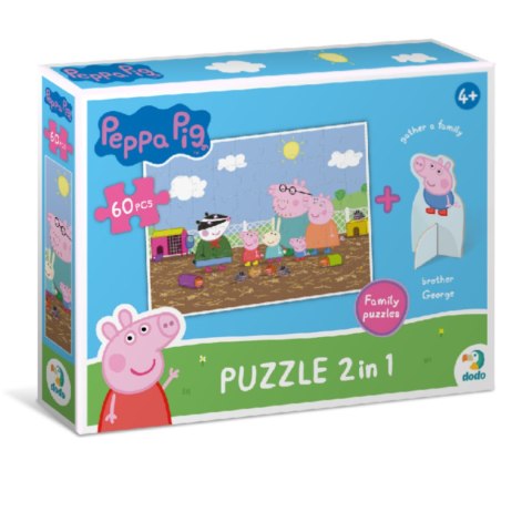 PUZZLE ŚWINKA PEPPA 60 ELEMENTÓW Z FIGURKĄ GEORGA KOLOROWA UKŁADANKA PUZZLE ŚWINKA PEPPA 60 ELEMENTÓW Z FIGURKĄ GEORGA KOLOROWA UKŁADANKA