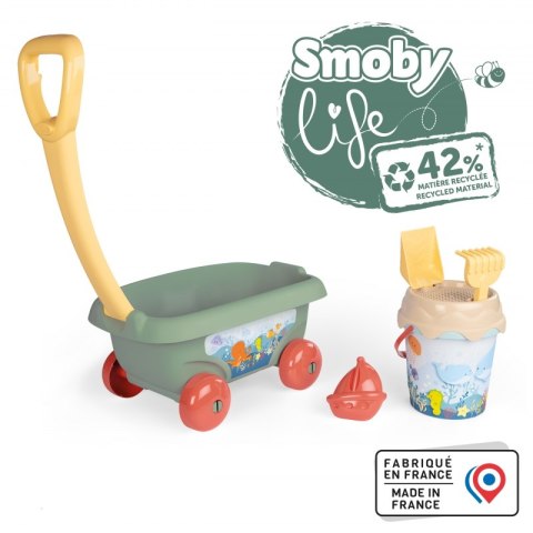 SMOBY Zestaw do piasku Wózek Wiaderko Grabki Ekologiczny SMOBY Zestaw do piasku Wózek Wiaderko Grabki Ekologiczny
