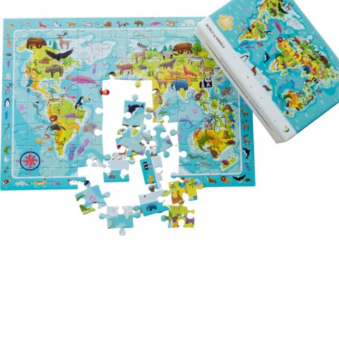 Puzzle Obserw. Mapa Swiata Zwierzat, 80 el. 300133 Puzzle Obserw. Mapa Swiata Zwierzat, 80 el. 300133