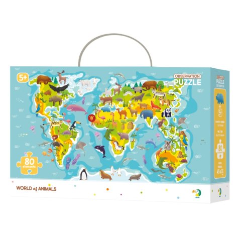 Puzzle Obserw. Mapa Swiata Zwierzat, 80 el. 300133 Puzzle Obserw. Mapa Swiata Zwierzat, 80 el. 300133