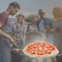 KAMIEŃ DO PIZZY CADAC 36CM Z UCHWYTAMI DO CARRI PODSTAWKA Z RĄCZKAMI