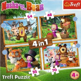 SIMBA Puzzle Masza w Lesie 4w1 Układanka dla Dzieci