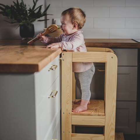 MeowBaby® Kitchen Helper, Drewniany Pomocnik Kuchenny dla Dziecka, Naturalny MeowBaby® Kitchen Helper, Drewniany Pomocnik Kuchenny dla Dziecka, Naturalny
