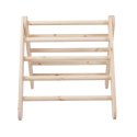 MeowBaby® Drewniana Drabinka 60x61cm i Zjeżdżalnia-Ścianka Wspinaczkowa 2w1, Zestaw dla Dzieci, Drewniana, Naturalna