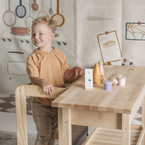MeowBaby® Kitchen Helper, Drewniany Pomocnik Kuchenny dla Dziecka, Naturalny MeowBaby® Kitchen Helper, Drewniany Pomocnik Kuchenny dla Dziecka, Naturalny
