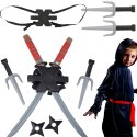 STRÓJ NINJA ZESTAW AKCESORIÓW PRZEBRANIE DLA DZIECI MIECZE SZTYLETY KABURA