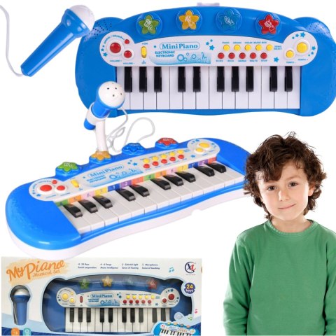 ELEKTRONICZNE PIANINO KLAWISZE ORGANY DLA DZIECI EFEKTY ŚWIETLNE MIKROFON