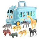 Animal park dinosaur bus with 9 animals
