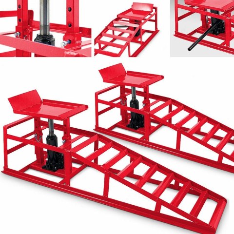 RAMPA CZERWONE RAMPY NAJAZDY Z PODNOŚNIKIEM HYDRAULICZNYM 2 x 2000 kg RAMPA CZERWONE RAMPY NAJAZDY Z PODNOŚNIKIEM HYDRAULICZNYM 2 x 2000 kg