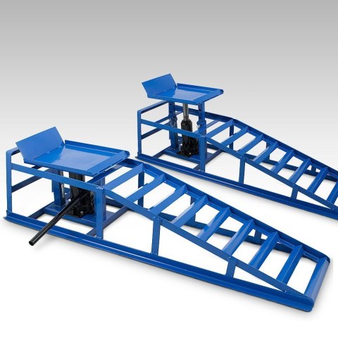 RAMPA RAMPY Z PODNOŚNIKIEM HYDRAULICZNYM 2 szt. NIEBIESKIE MAX 2000KG RAMPA RAMPY Z PODNOŚNIKIEM HYDRAULICZNYM 2 szt. NIEBIESKIE MAX 2000KG