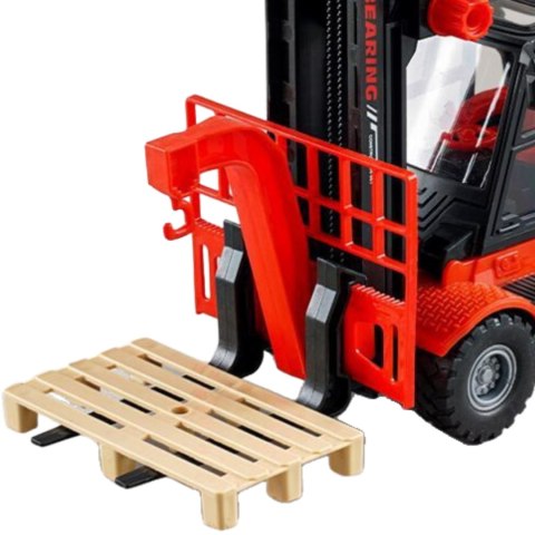 AUTO WÓZEK WIDŁOWY CZERWONY 1:16 RUCHOME ELEMENTY PALETA ŚWIATŁA AUTO WÓZEK WIDŁOWY CZERWONY 1:16 RUCHOME ELEMENTY PALETA ŚWIATŁA