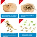 ZESTAW ARCHEOLOGICZNE WYKOPALISKA DINOZAURÓW 12 SKAMIELIN DŁUTO PĘDZELEK
