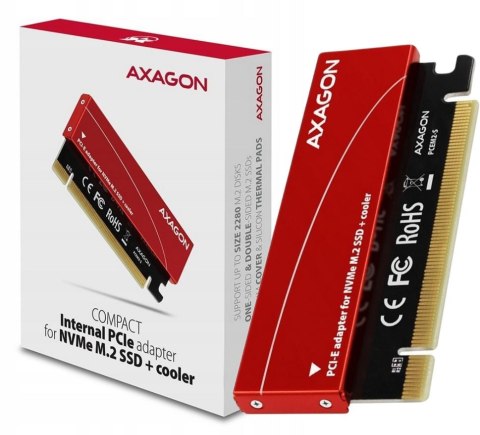 Axagon PCEM2-S Adapter wewnętrzny PCIe x16, 1x M.2 NVMe M-ke