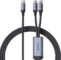 Kabel 2w1 USB-C / 2x USB-C Joyroom Speedy SA21-1T2 150cm 100W w oplocie czarny