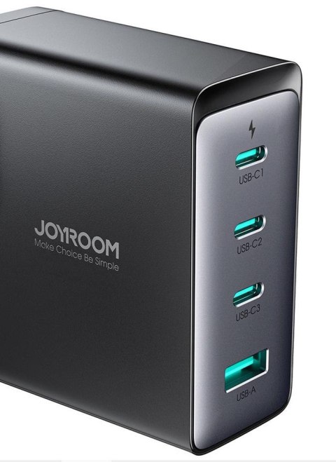 Ładowarka sieciowa Joyroom GaN Ultra JR-TCG05EU 140W PD 3.0 QC 3.0 3x USB-C 1x USB-A czarna + kabel Ładowarka sieciowa Joyroom GaN Ultra JR-TCG05EU 140W PD 3.0 QC 3.0 3x USB-C 1x USB-A czarna + kabel