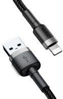 KABEL USB-A -> Lightning / iPhone Baseus Cafule CALKLF-AG1 50cm Apple 2.4A CZARNO-SZARY W OPLOCIE