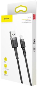 KABEL USB-A -> Lightning / iPhone Baseus Cafule CALKLF-BG1 100cm Apple 2.4A CZARNO-SZARY W OPLOCIE