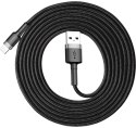 KABEL USB-A -> Lightning / iPhone Baseus Cafule CALKLF-CG1 200cm Apple 1.5A CZARNO-SZARY W OPLOCIE