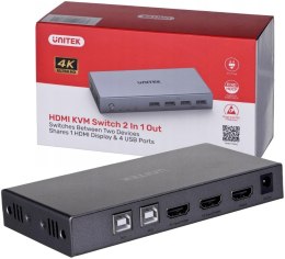 Przełącznik KVM Unitek V307A 4K HDMI 2.0 2w1