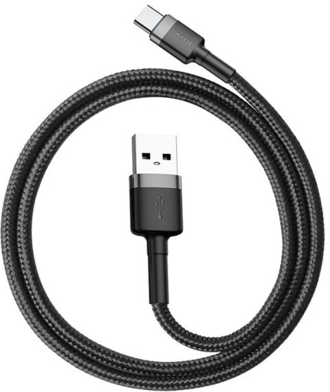 KABEL USB-A -> USB-C Baseus Cafule CATKLF-BG1 100cm 3A QC 3.0 CZARNO-SZARY W NYLONOWYM OPLOCIE KABEL USB-A -> USB-C Baseus Cafule CATKLF-BG1 100cm 3A QC 3.0 CZARNO-SZARY W NYLONOWYM OPLOCIE